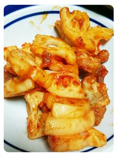 唐揚げ蓮根ケチャップ炒め-レシピのメイン写真