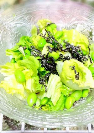 早い！うまい!枝豆レタスの梅昆布サラダ⭐-レシピのメイン写真
