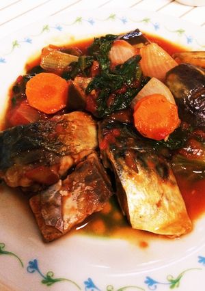 野菜たっぷり鯖のトマト煮込み-レシピのメイン写真