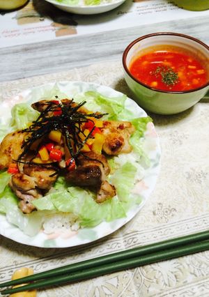 鶏もも肉のバタぽん醤油ライス♡レモン風味-レシピのメイン写真
