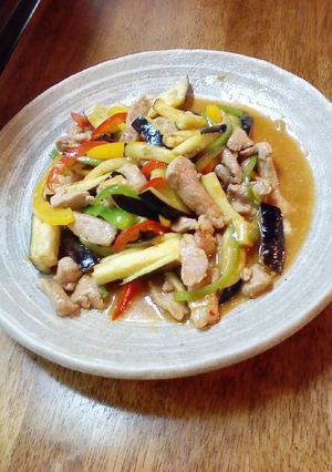 ナスとパプリカの豆板醤炒め☆-レシピのメイン写真