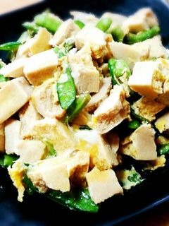 □■高野豆腐とさやえんどうの卵とじ■□-レシピのメイン写真