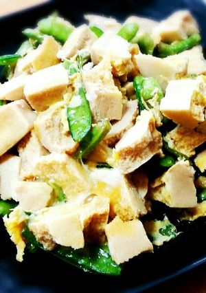 □■高野豆腐とさやえんどうの卵とじ■□-レシピのメイン写真