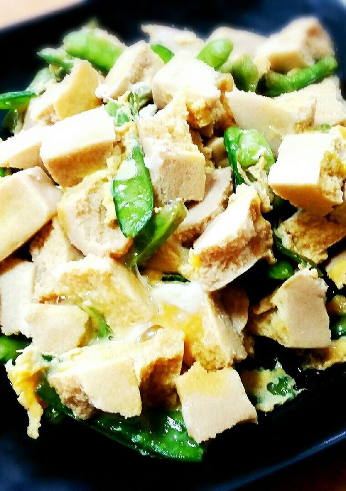□■高野豆腐とさやえんどうの卵とじ■□-レシピのメイン写真