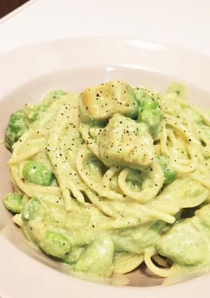 グリーンクリームパスタ-レシピのメイン写真