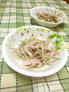 ゴボウとハムのマヨサラダ-レシピのメイン写真