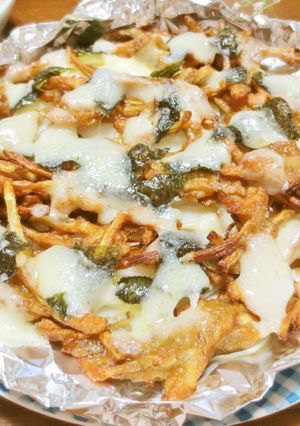 トースターで玉葱と牛蒡あげはんチーズ焼き-レシピのメイン写真