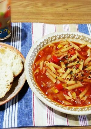 トマトスープパスタ-レシピのメイン写真