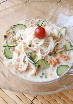冷製豆乳ゴマ味噌そうめん！簡単ランチ-レシピのメイン写真