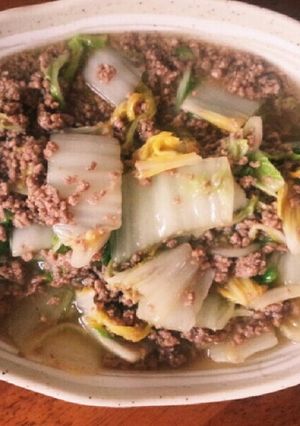 時短です。挽き肉と白菜のおかず-レシピのメイン写真