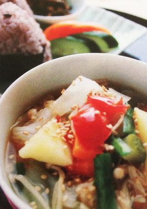 夏野菜のお味噌汁-レシピのメイン写真