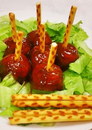 ミートボールのポッキー刺し-レシピのメイン写真