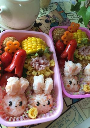 簡単♡ご飯♡キャラ弁♡うさぎ♡-レシピのメイン写真