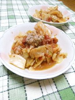 肉団子とキャベツのトマト煮込み-レシピのメイン写真