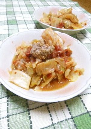 肉団子とキャベツのトマト煮込み-レシピのメイン写真