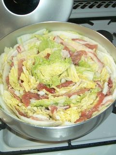 白菜・豚肉・ネギ酒蒸し鍋-レシピのメイン写真