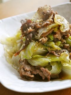 牛肉とレタスのオイスターソース炒め。-レシピのメイン写真