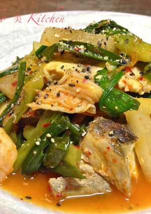 鯖とカブのにらキムチ煮-レシピのメイン写真