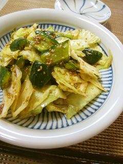 胡瓜とキャベツのピリ辛胡麻和え-レシピのメイン写真
