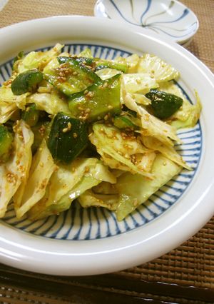 胡瓜とキャベツのピリ辛胡麻和え-レシピのメイン写真