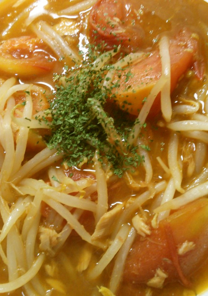 簡単！　トマトと　もやし　ツナの炒め物！-レシピのメイン写真