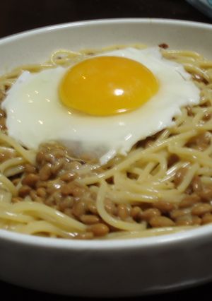 余りものでパパっと!メダマ納豆スパ-レシピのメイン写真
