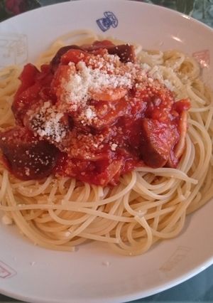 なすとキノコのトマトソースパスタ！-レシピのメイン写真