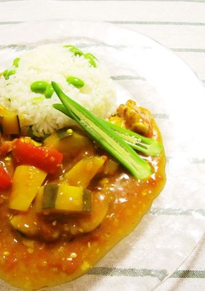チキンと夏野菜の冷たいカレー-レシピのメイン写真
