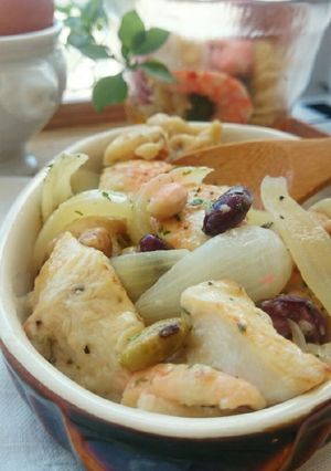 節約でも美味し✾鶏胸肉と豆のガリバタ炒め-レシピのメイン写真