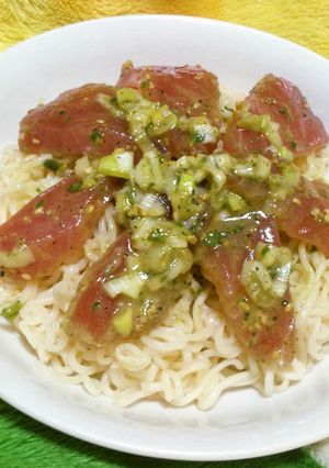 塩漬けマグロラーメン-レシピのメイン写真