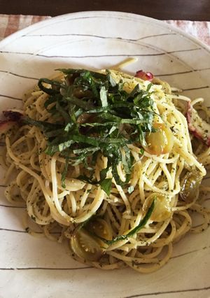 夏の風味♪青じそジェノベーゼの冷製パスタ-レシピのメイン写真