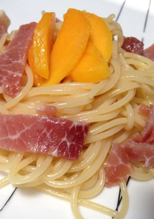 マンゴーと生ハムの冷製パスタ-レシピのメイン写真