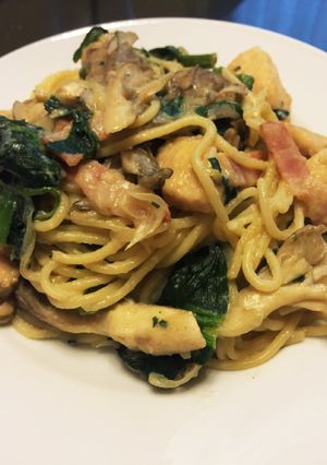 鶏肉と豆乳のクリームパスタ-レシピのメイン写真