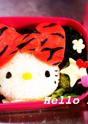 りぼんキティ♡派手かわゼブラ♡キャラ弁-レシピのメイン写真