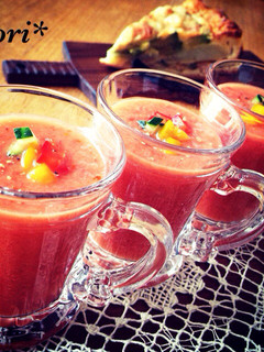 飲む夏野菜サラダ♪簡単ガスパチョ-レシピのメイン写真