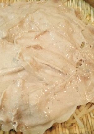 簡単!ヘルシー!豚しゃぶ肉をザルで蒸す!-レシピのメイン写真
