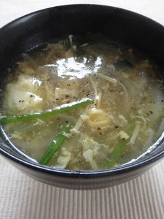 ほうれん草と乾燥エノキの中華スープ-レシピのメイン写真