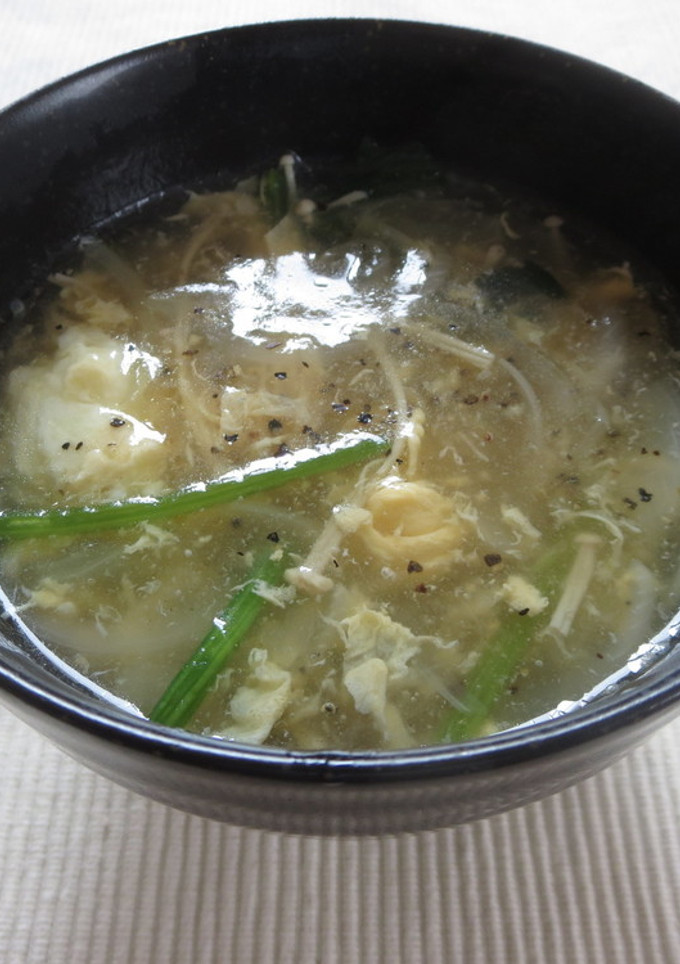 ほうれん草と乾燥エノキの中華スープ-レシピのメイン写真