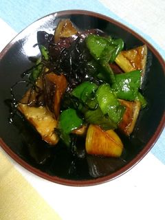 甘辛☆茄子とピーマンの塩昆布炒め-レシピのメイン写真