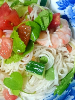 海老とトマトのサラダそーめん-レシピのメイン写真