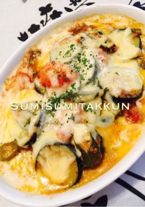 ズッキーニ、オクラ、トマトのグラタン♪-レシピのメイン写真