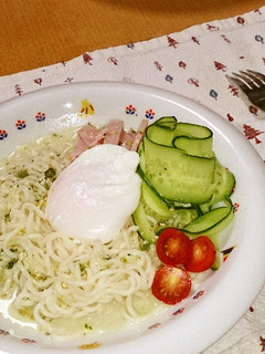 さっぱりカルボナーラ風冷やし塩らーめん。-レシピのメイン写真