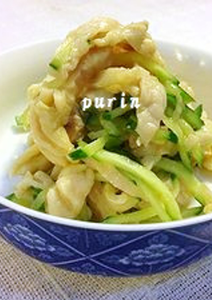 節約料理♪鶏皮とキュウリの中華和え-レシピのメイン写真