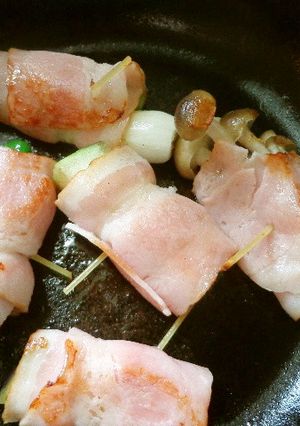 最速のパスタの串のベーコン巻-レシピのメイン写真