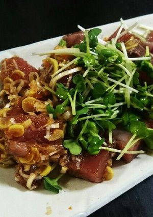 簡単☆かつおの漬け☆かいわれでさっぱり-レシピのメイン写真