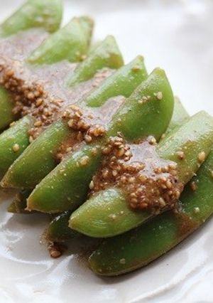 ■スナップえんどう辛子胡麻バルサミコ和え-レシピのメイン写真