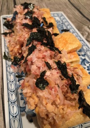 納豆のせ☆パリっと油揚げ♪-レシピのメイン写真