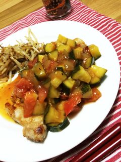 夏野菜ソースの豚肉ソテー-レシピのメイン写真