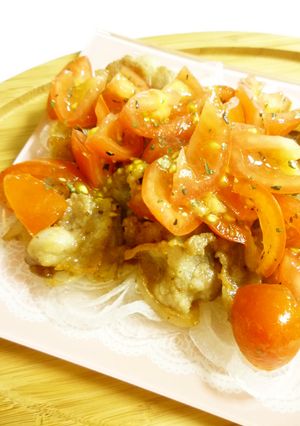 ☆カリカリ豚バラのトマトドレがけ★-レシピのメイン写真