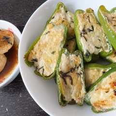 รูปของ 豆腐・鶏ひき肉のつくね＆ピーマン詰め